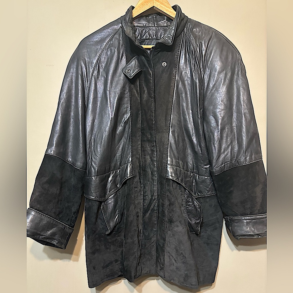 SELECTIONS MONO-POL Vintage 80’s Leather Suede Mixed Fabric jacket